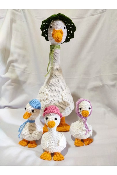  Amigurumi Soft Toy- Handmade Crochet- DUCK Family Set